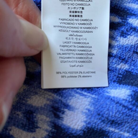 NWT Michael Michael Kors Abstract Blue Sleeveless Tunic Top | Size M | Chic - Picture 8 of 9